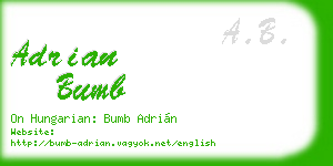 adrian bumb business card